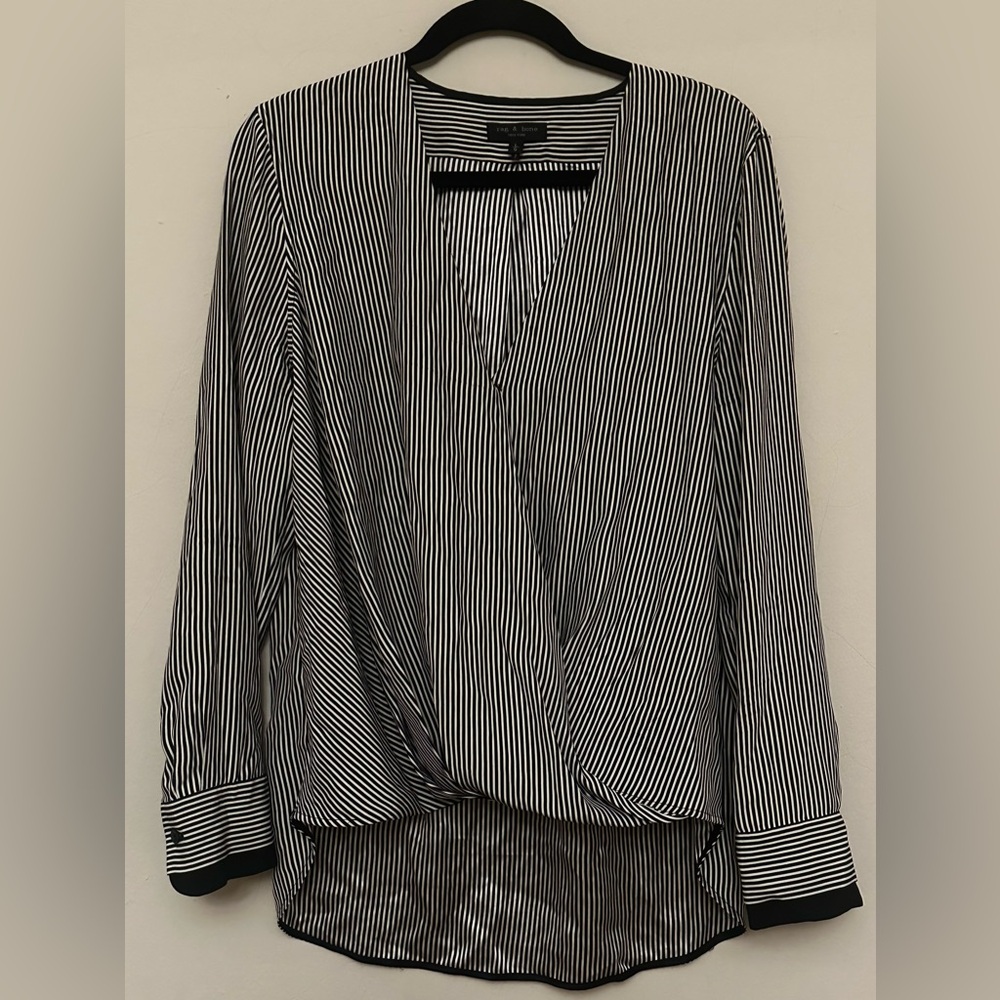 Rag & Bone Black and White Striped Blouse